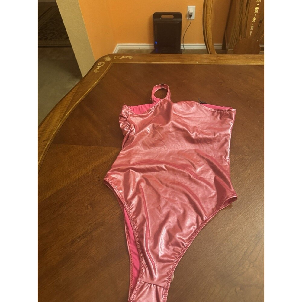 Kurt Geiger Fushua Shimmer Eagle Charm One Shoulder Swimsuit One Piece Sz M NWT - Picture 8 of 12